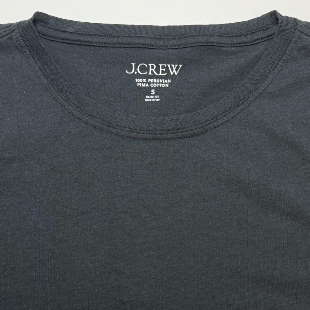 J. Crew Pima Cotton Slim-Fit T-shirt Short Sleeve Black Size S - Picture 3 of 6